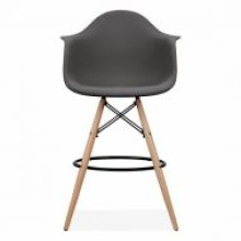 Стул барный Тауэр Вуд Eames, ножки дерево бук, пластик, цвет черный Стул барный Тауэр Вуд Eames, ножки дерево бук, пластик, цвет черный
