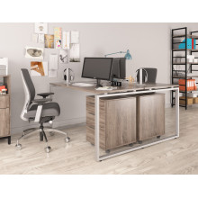 Двойной письменный стол Loft design Q-140 Дуб Палена