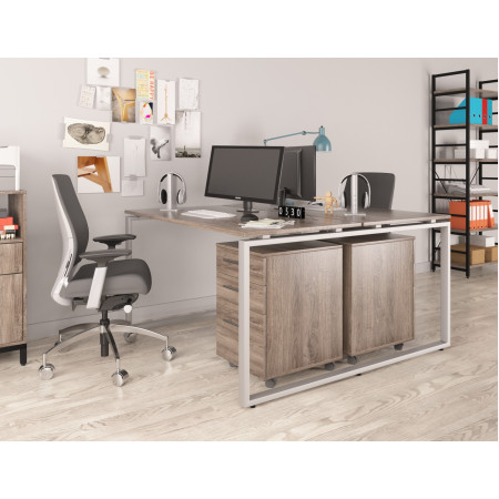 Двойной письменный стол Loft design Q-140 Дуб Палена