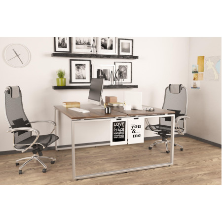 Двойной письменный стол Loft design Q-140 Орех Модена
