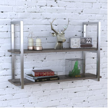Полка PL-2-18 Loft Design Дуб Палена длина полки 92 см Серебристый металл Полка PL-2-18 Loft Design Дуб Палена длина полки 92 см Серебристый металл