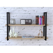 Полка PL-2-18 Loft Design Дуб Борас длина полки 112 см Чёрный металл Полка PL-2-18 Loft Design Дуб Борас длина полки 112 см Чёрный металл