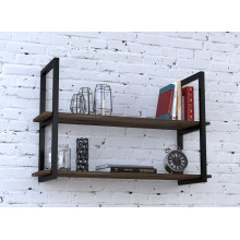 Полка PL-2-18 Loft Design Орех Модена длина полки 112 см Чёрный металл Полка PL-2-18 Loft Design Орех Модена длина полки 112 см Чёрный металл