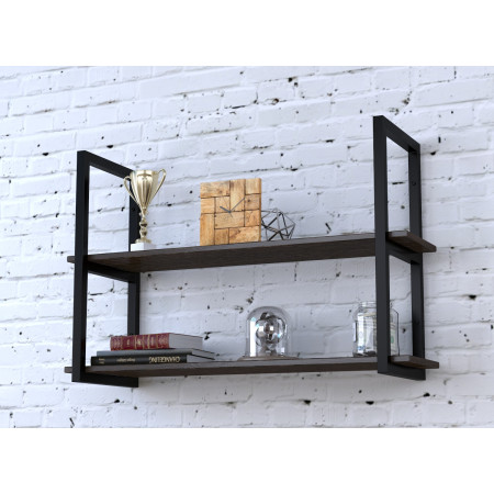 Полка PL-2-18 Loft Design Венге Корсика длина полки 112 см Чёрный металл