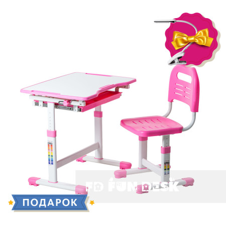 Комплект парта и стул-трансформеры FunDesk Sole Pink